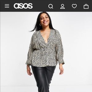 Shein plus size animal print/cheetah long sleeve top size 16